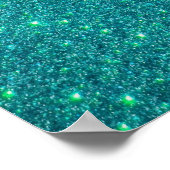 Niedlicher türkisblauer Glitzer Poster (Ecke)