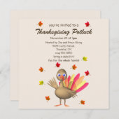 Niedlicher türkischer Erntedank Potluck Einladung (Vorne/Hinten)