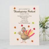 Niedlicher türkischer Erntedank Potluck Einladung (Stehend Vorderseite)