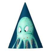 Niedlicher türkisfarbener Oktopus Partyhütchen (Vorderseite)