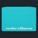 Niedlicher, türkisfarbener, Personalisierter Name iPad Pro Cover<br><div class="desc">Niedliche türkisfarbene Solid Color Personalisierter Name iPad Pro Cover</div>