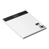 Niedlicher Tuxedo Cat & Pink Header Einfach Notizblock (angewinkelt)