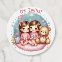 Niedlicher Twin Girl's Baby Shower Watercolor Tedd