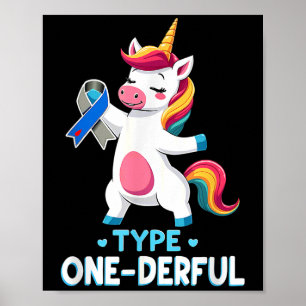 Niedlicher Typ 1 Diabetes Aufklärung T1d Typ 1 Poster