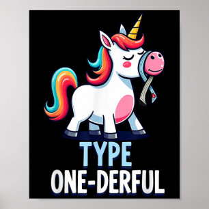 Niedlicher Typ 1 Diabetes Aufklärung T1d Typ 1 Poster