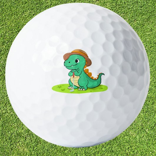 Niedlicher Tyrannosaurus Rex zum Grünen Golf Golfball
