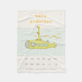 Niedlicher U-Boot-Meilenstein Fleecedecke (Vorderseite)