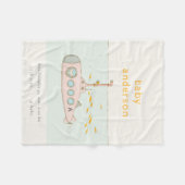 Niedlicher U-Boot-Monogramm-Babystaat Fleecedecke (Vorderseite (Horizontal))