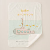 Niedlicher U-Boot-Monogramm-Babystaat Sherpadecke (Vorderseite)