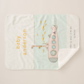 Niedlicher U-Boot-Monogramm-Babystaat Sherpadecke (Vorderseite (Horizontal))