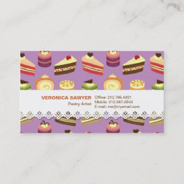 Niedlicher u. bunter Tee backt illustriertes Visitenkarte