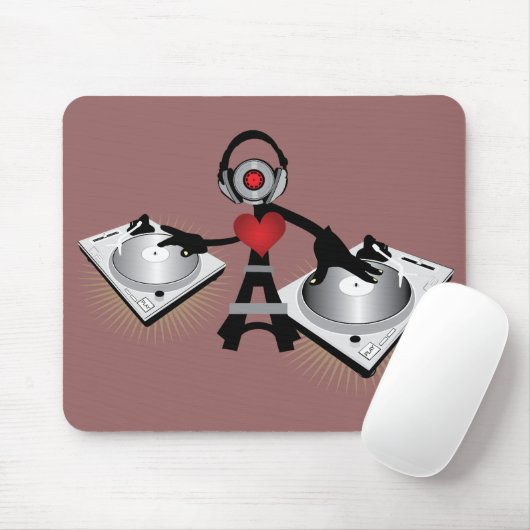Niedlicher u. cooler DJ-Charakter mit Plattformen Mousepad (Mit Mouse)