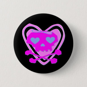 NIEDLICHER U. GIRLY EMO SCHÄDEL BUTTON