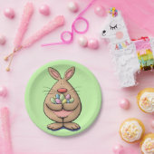 niedlicher u. lustiger Osterhase, der Ei-Cartoon Pappteller (Party)