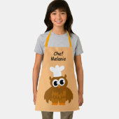 Niedlicher Uhu Koch Cartoon Küche Schürze für Kind (Insitu)