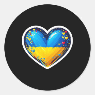 Niedlicher Ukrainischer Bynner Fan Ukraine-Flagge Runder Aufkleber