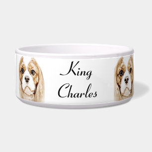 Niedlicher unbekümmerter Königcharles Spaniel Napf