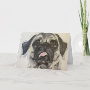 niedlicher und alberner Mops Karte