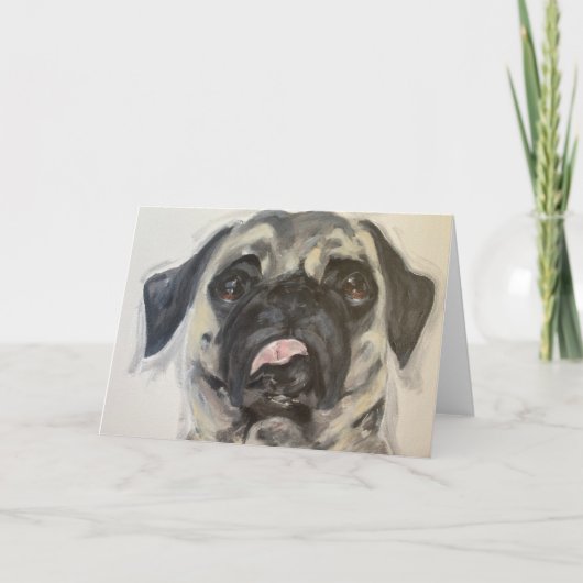 niedlicher und alberner Mops Karte (Vorderseite)