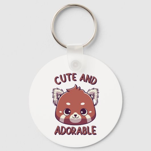 Niedlicher und bezaubernder Roter Panda Schlüsselanhänger (Rückseite)