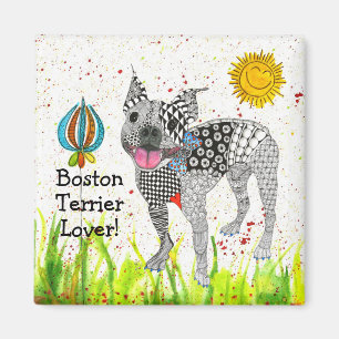Niedlicher und bunter Boston-Terrier-Magnet 2" Magnet