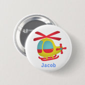 Niedlicher und bunter Hubschrauber für Kinder Button (Vorne & Hinten)