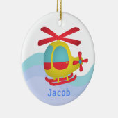 Niedlicher und bunter Hubschrauber für Kinder Keramikornament (Rechts)