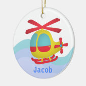 Niedlicher und bunter Hubschrauber für Kinder Keramikornament (Links)