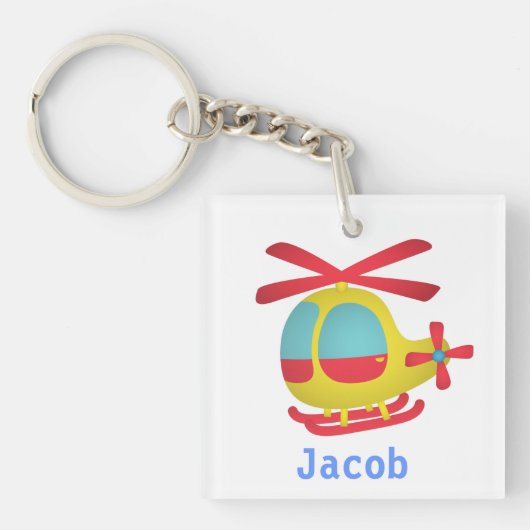 Niedlicher und bunter Hubschrauber für Kinder Schlüsselanhänger (Vorderseite)
