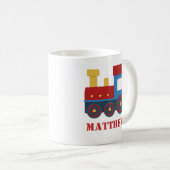 Niedlicher und bunter Zug für Jungen Kaffeetasse (VorderseiteRechts)