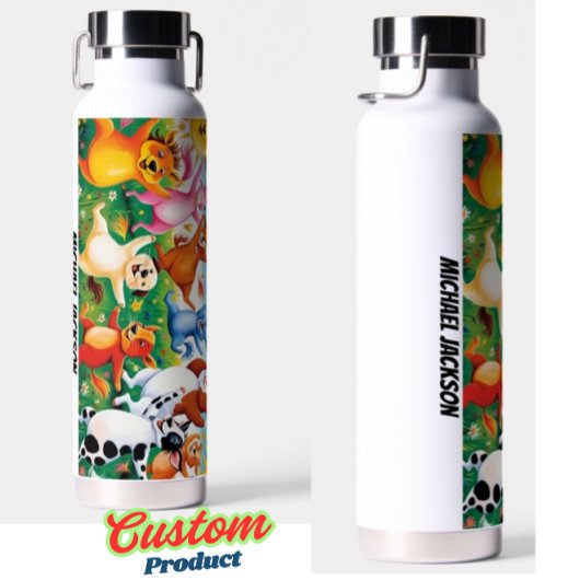 Niedlicher und Cooler Cartoon | Individuelle Name Trinkflasche