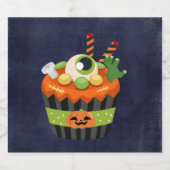Niedlicher und cremiger Halloween-Cupcake Bierflaschenetikett (Einzelnes Label)