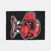 Niedlicher und einzigartiger Boxmeister Cartoon un Fleecedecke (Vorderseite (Horizontal))