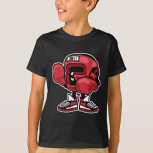 Niedlicher und einzigartiger Boxmeister Cartoon un T-Shirt