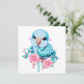 Niedlicher und erlesener Blauer Babypapagei Feiertagskarte (Stehend Vorderseite)