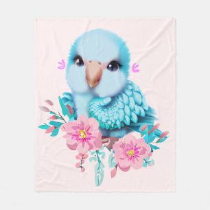 Niedlicher und erlesener Blauer Babypapagei Fleecedecke