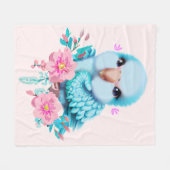 Niedlicher und erlesener Blauer Babypapagei Fleecedecke (Vorderseite (Horizontal))