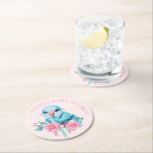 Niedlicher und erlesener Blauer Babypapagei Runder Pappuntersetzer (Vor Ort)