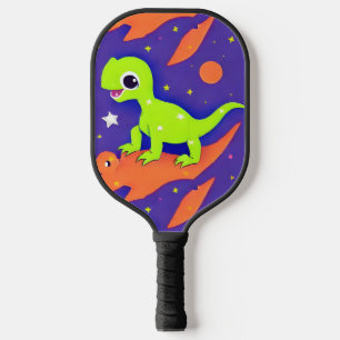 Niedlicher und erlesener grüner Dinosaurier Pickleball Schläger
