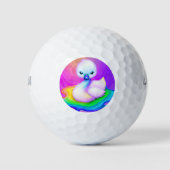 Niedlicher und farbenfroher Baby Swan Golfball (Vorderseite)