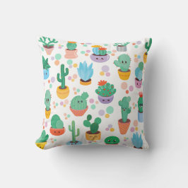 Niedlicher und farbenfroher Cartoon Kakteen in ver Kissen
