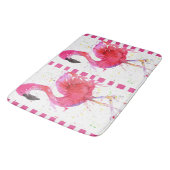 Niedlicher und farbenfroher Flamingo-Bademantel Badematte (Schrägansicht)
