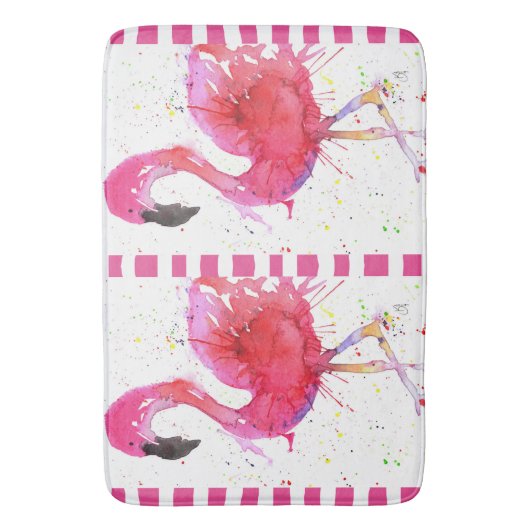 Niedlicher und farbenfroher Flamingo-Bademantel Badematte (Vorderseite Vertikal)