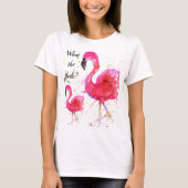 Niedlicher und farbenfroher Flamingo-T - Shirt (Vorderseite)