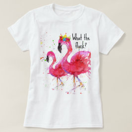 Niedlicher und farbenfroher Flamingo-T - Shirt
