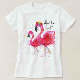 Niedlicher und farbenfroher Flamingo-T - Shirt