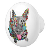 Niedlicher und farbenfroher Grubenknochen Keramikknauf (Rechts)