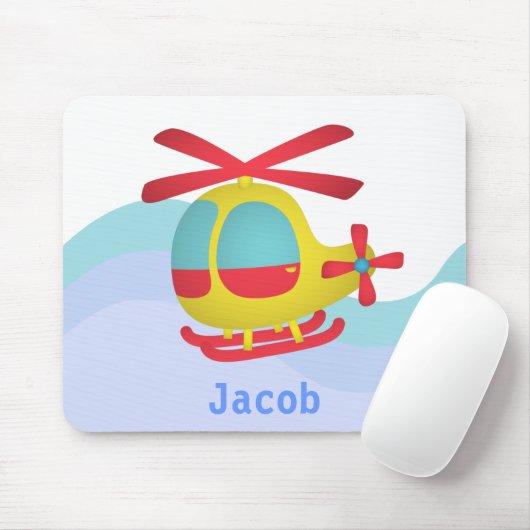 Niedlicher und farbenfroher Hubschrauber für Kinde Mousepad (Mit Mouse)