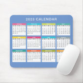 Niedlicher und farbenfroher Kalender 2023 | Mousep Mousepad (Mit Mouse)