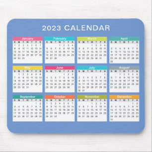 Niedlicher und farbenfroher Kalender 2023 Mousep Mousepad